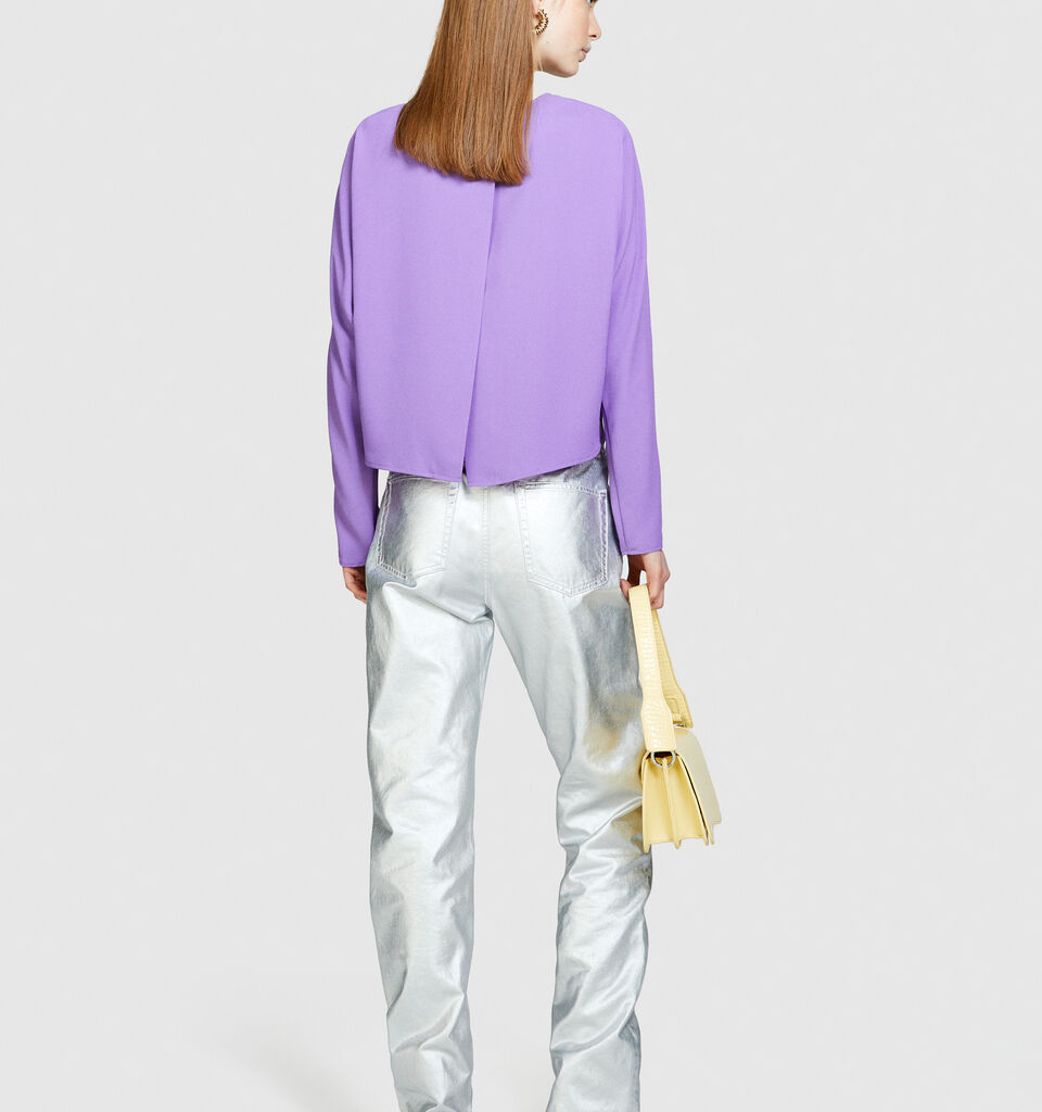 Blouse with crisscross - women's blouses - Lilac | Sisley image number 3
